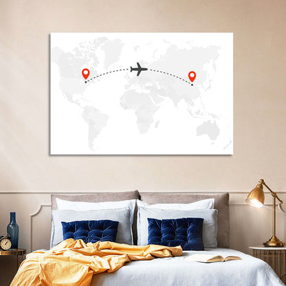 Air Travel World Map Wall Art