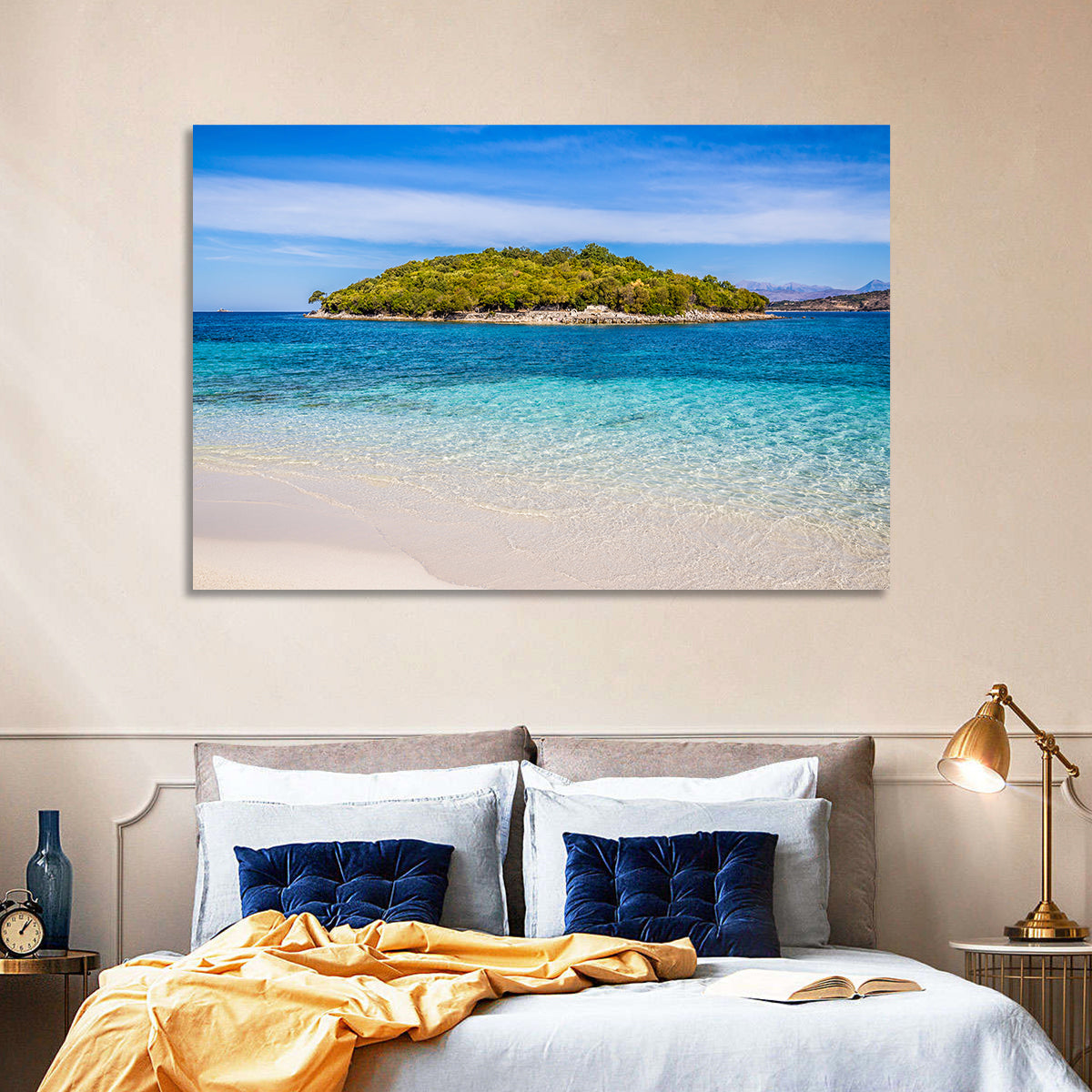 Butrint Turquoise Island Beach Wall Art