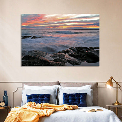 Rocky Coast Sunset Wall Art
