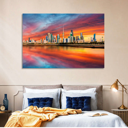 Shuwaikh Port at Dusk Wall Art