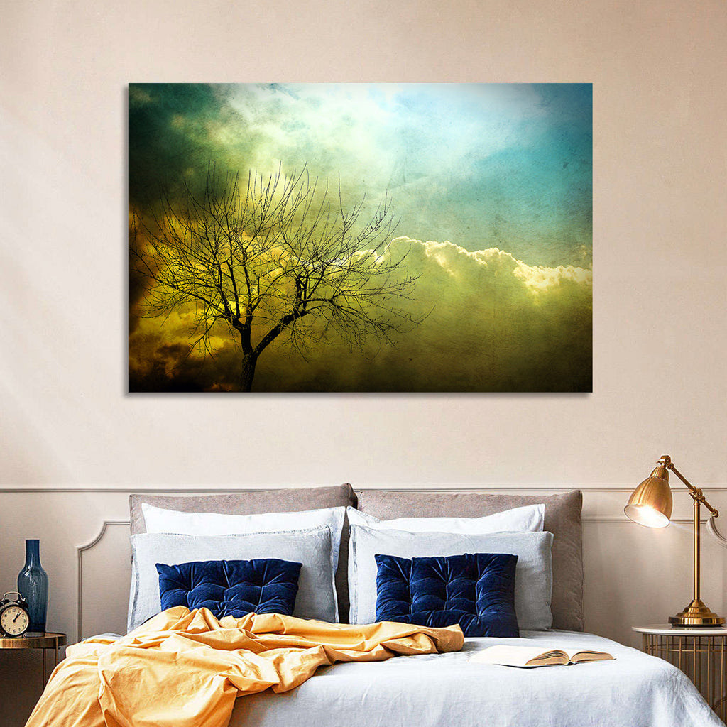 Moody Winter Tree Landscape Wall Art