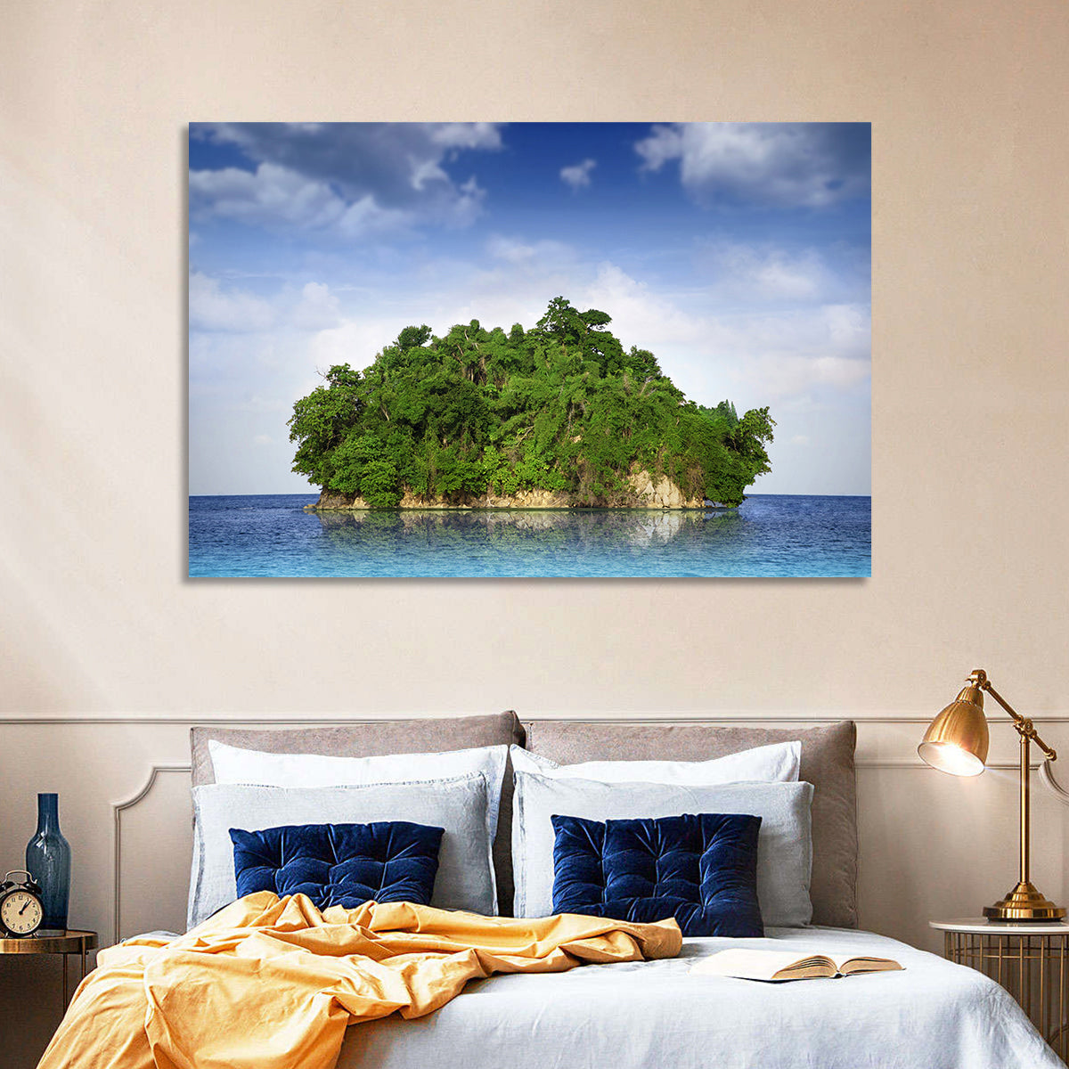 Tranquil Tropical Island Reflection Wall Art