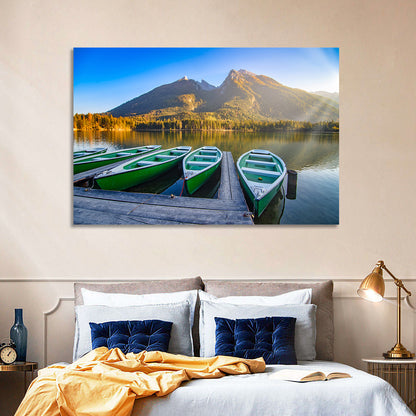 Moored Boats at Hintersee Wall Art