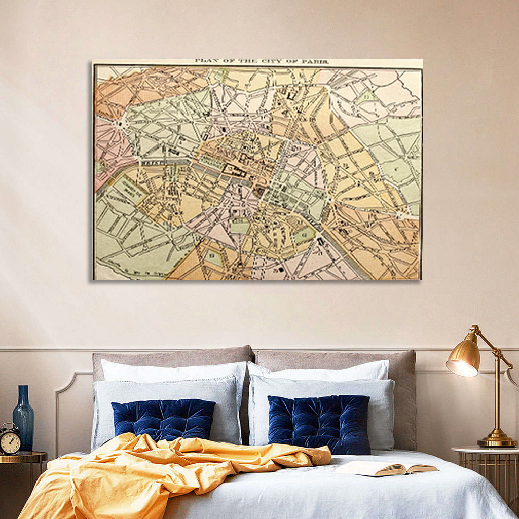 Plan of Paris Wall Art