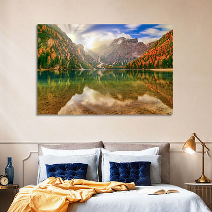 Lago Di Braies Sunrise Wall Art