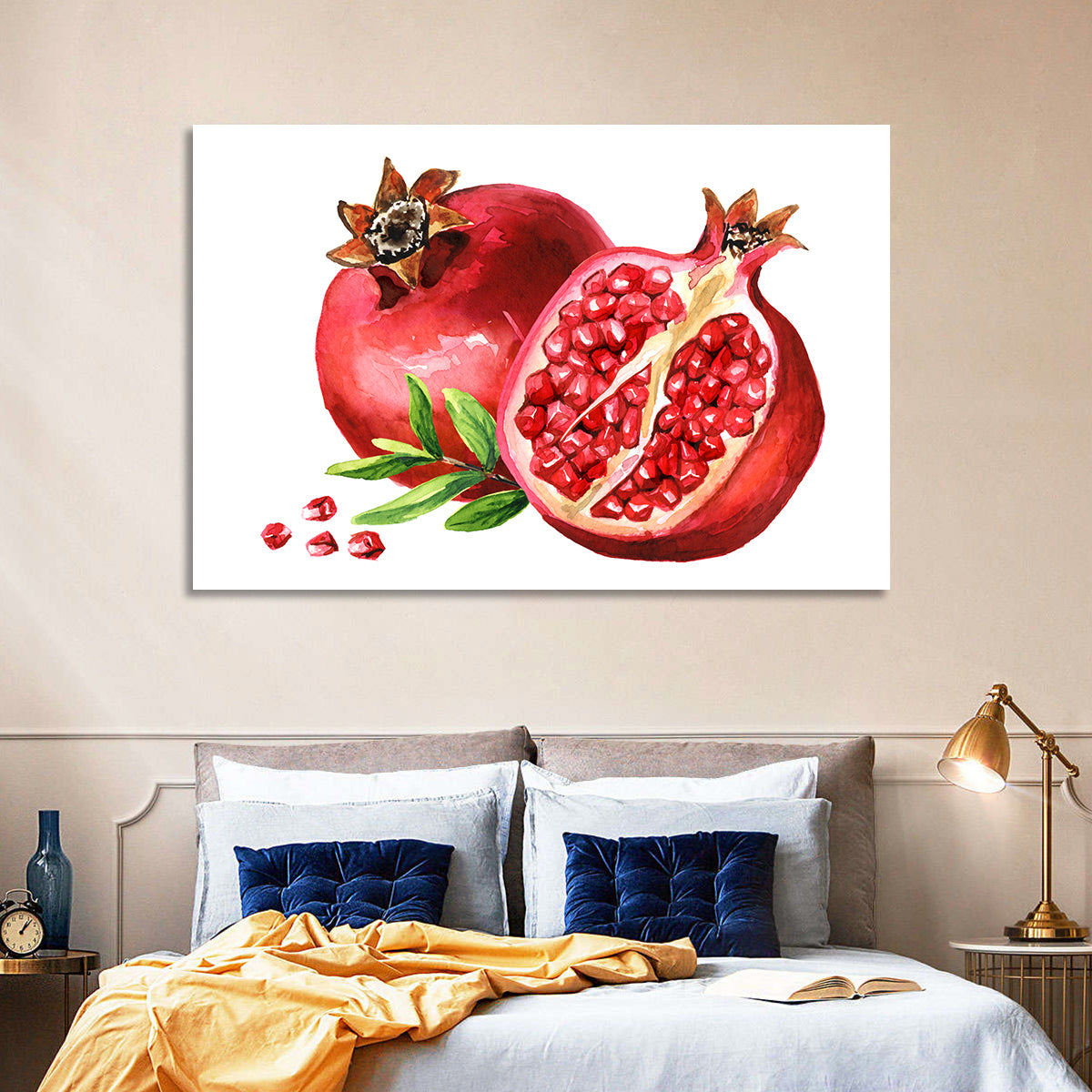 Fresh Pomegranate Watercolor Wall Art