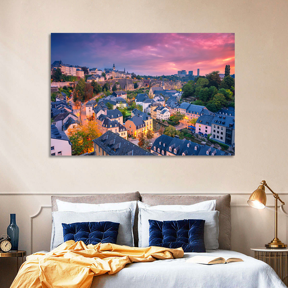 Luxembourg Grund at Dusk Wall Art