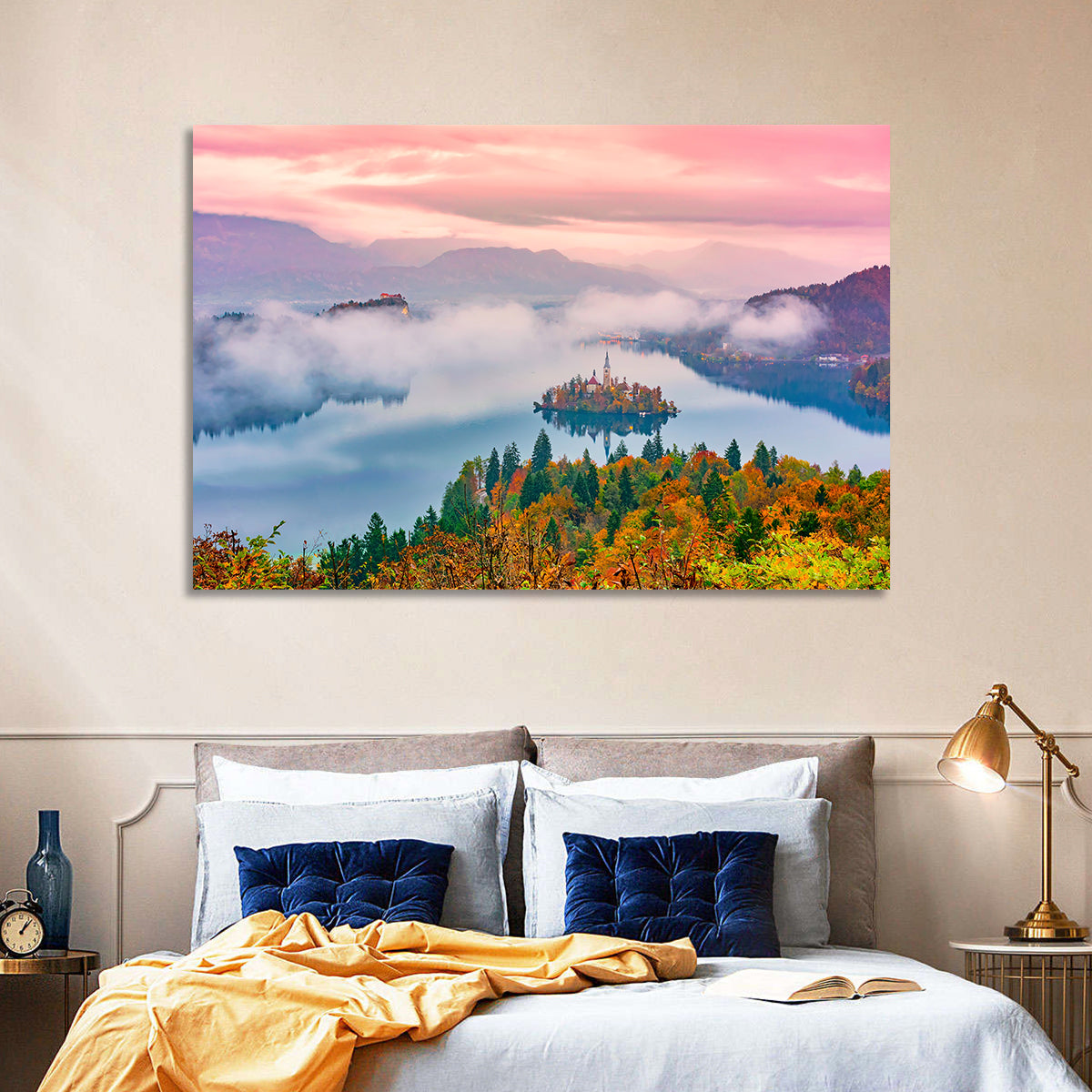 Misty Morning Over Lake Bled Wall Art