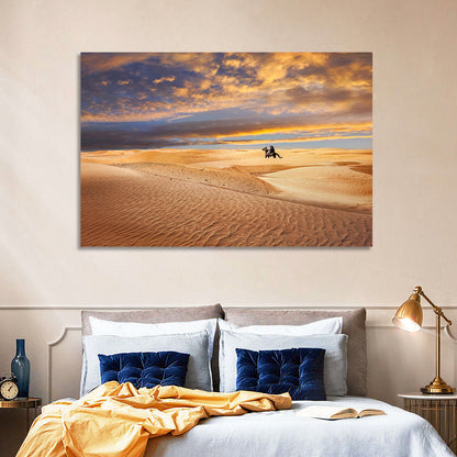 Sahara Camel Rider at Sunset Wall Art