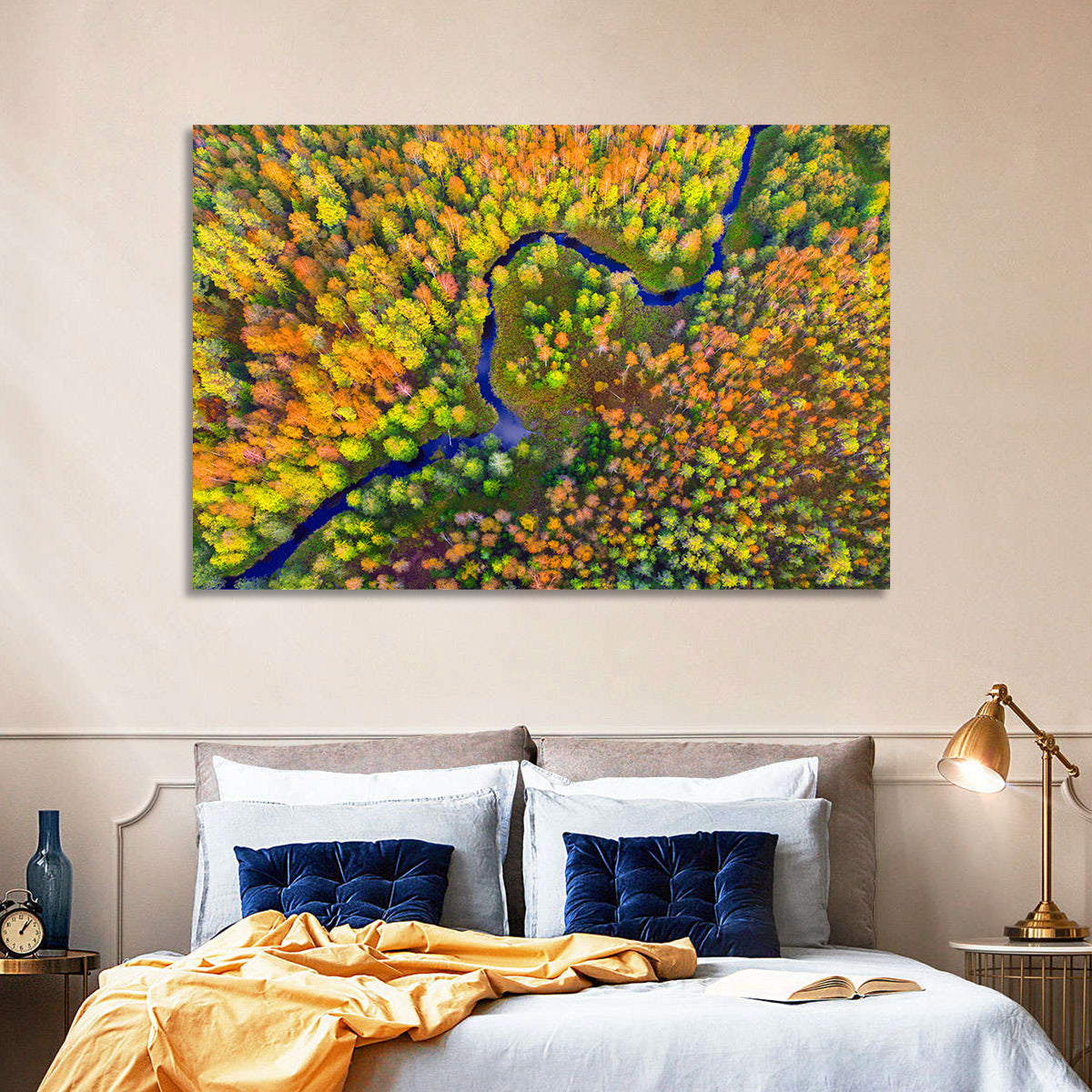 Winding Autumn River Wall Art