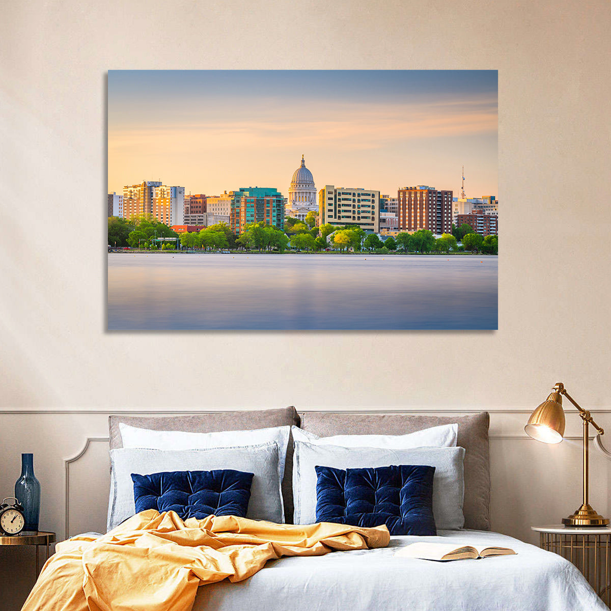 Madison Skyline at Lake Monona Wall Art