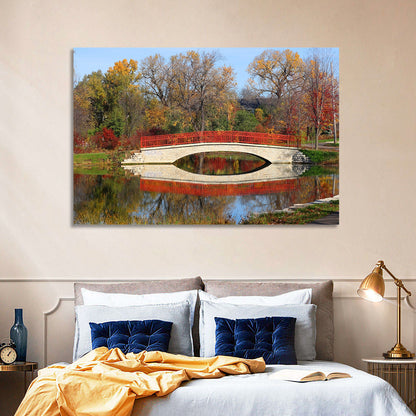 Tenney Park Stone Bridge Reflection Wall Art