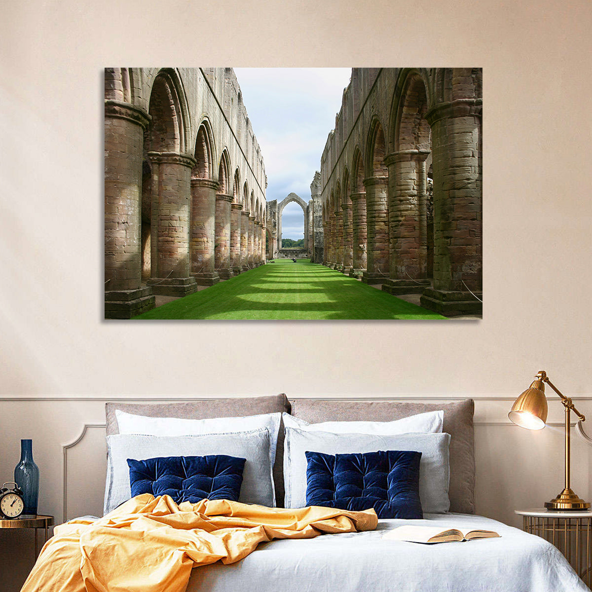 Fountains Abbey Ruins Grassy Nave View Wall Art