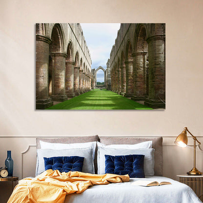Fountains Abbey Ruins Grassy Nave View Wall Art