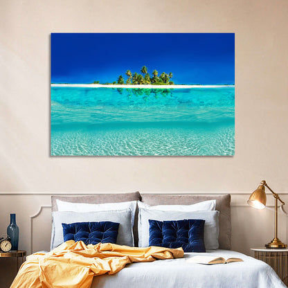Tranquil Split-level Tropical Island Seascape Wall Art