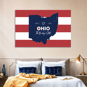 Ohio State Map Wall Art