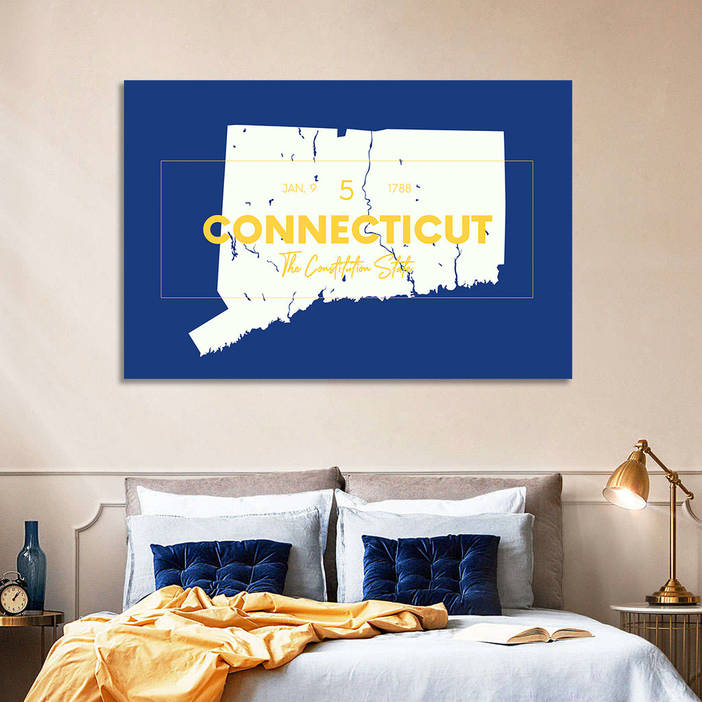 Connecticut State Silhouette Wall Art