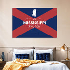 Mississippi Map, the Magnolia State Wall Art