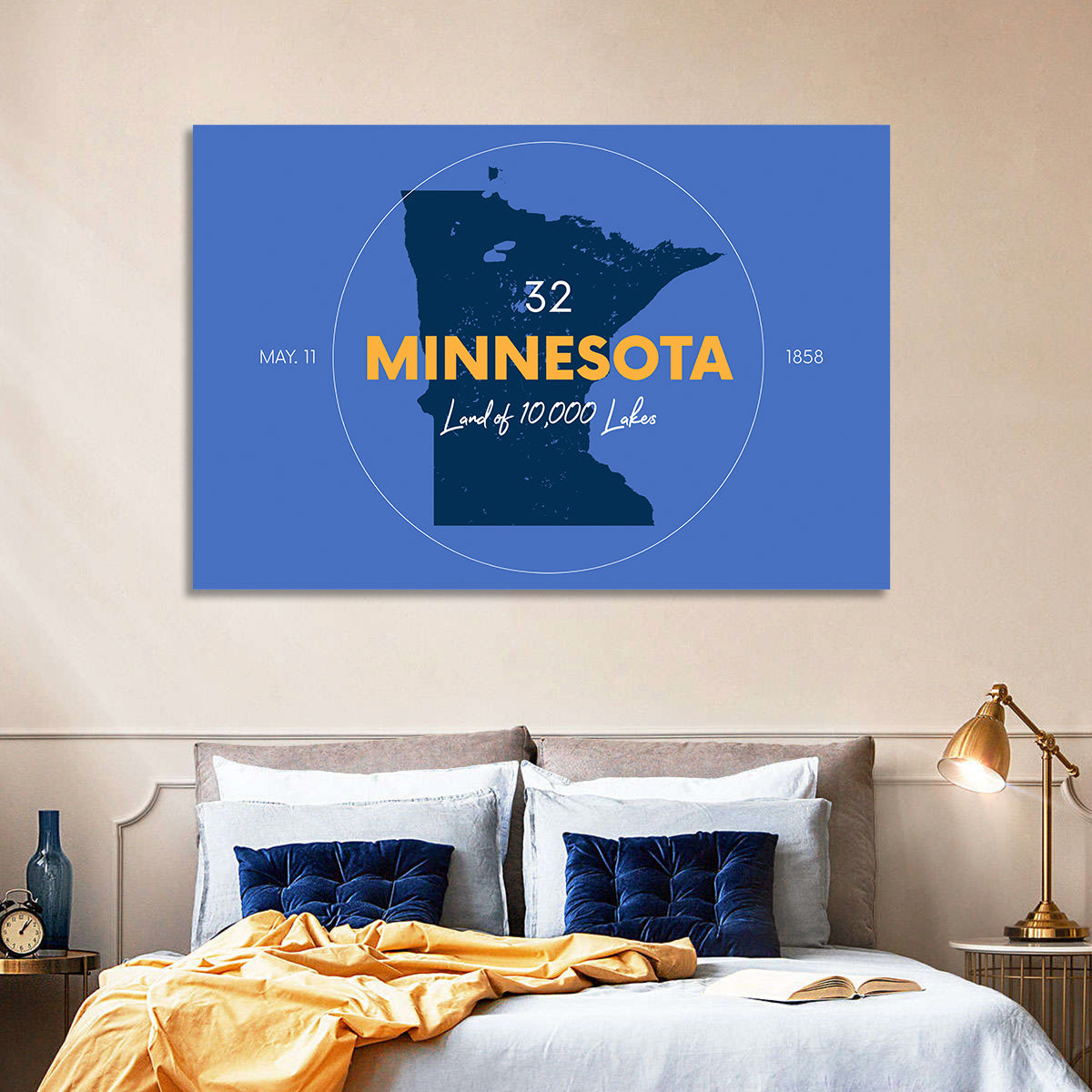 Minnesota State Outline Graphic Wall Art