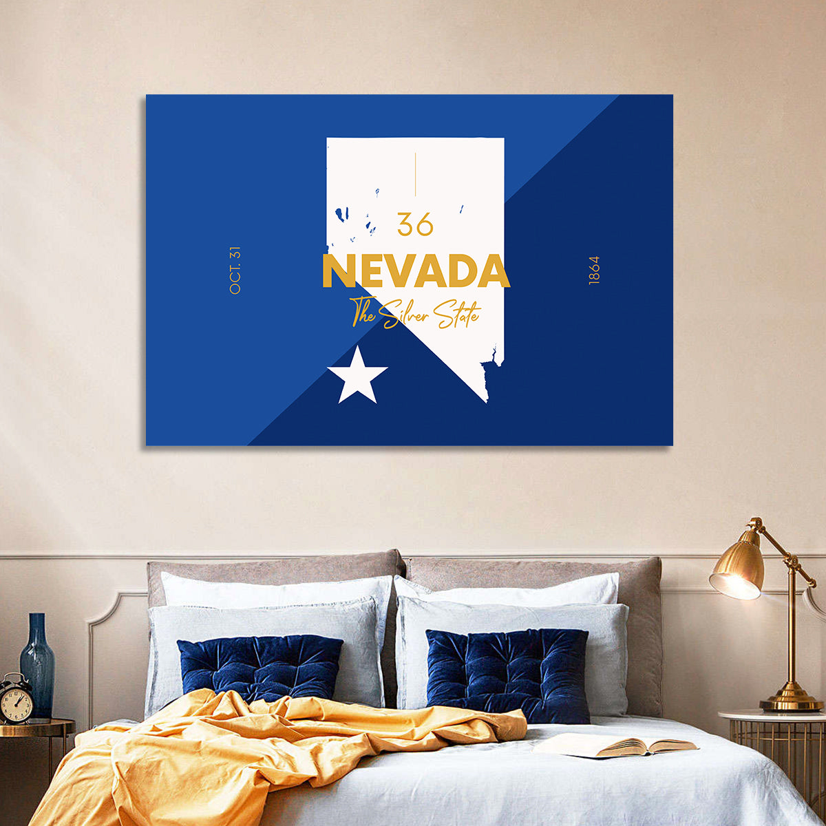 Nevada Map the Silver State Wall Art