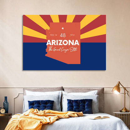 Arizona Sunburst Map Wall Art
