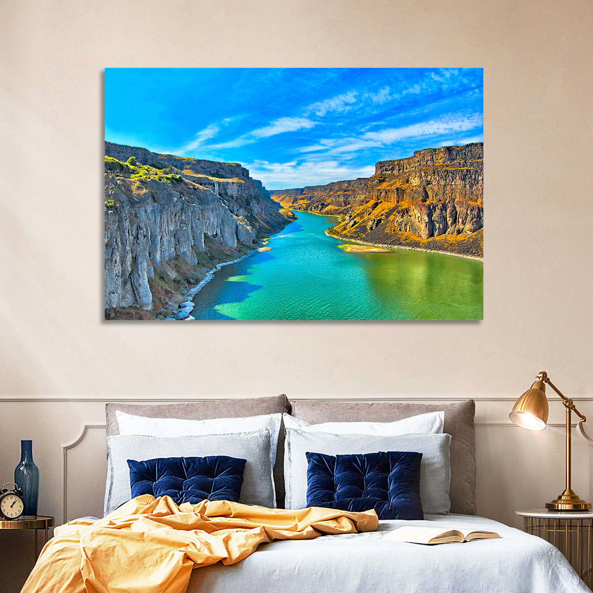 Snake River Canyon at Twin Falls Wall Art in a room, landscape