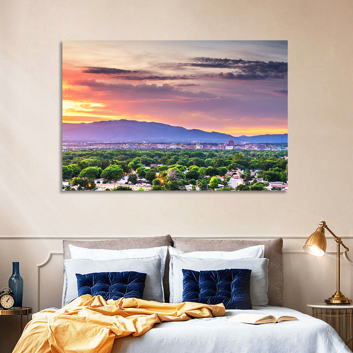 Albuquerque Skyline at Dusk Wall Art
