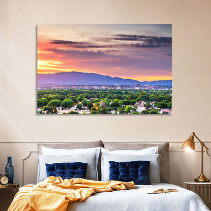 Albuquerque Skyline at Dusk Wall Art