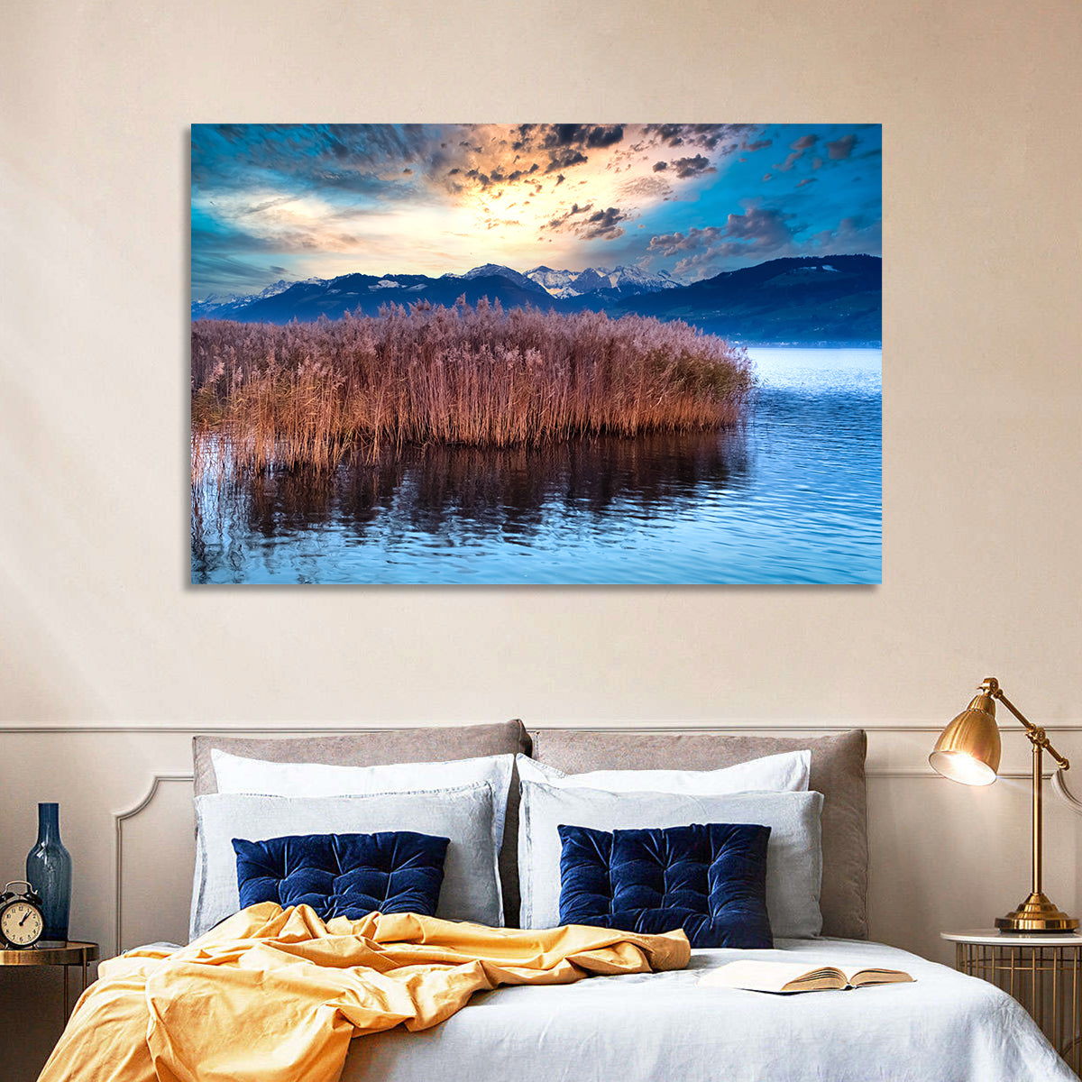 Lake Obersee Reeds at Dusk Wall Art