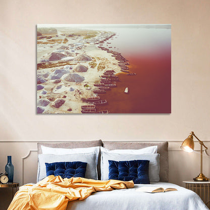 Lake Retba Shoreline Aerial Wall Art