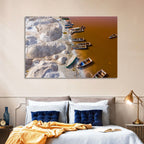 Lac Rose Boats and Salt Mounds Wall Art