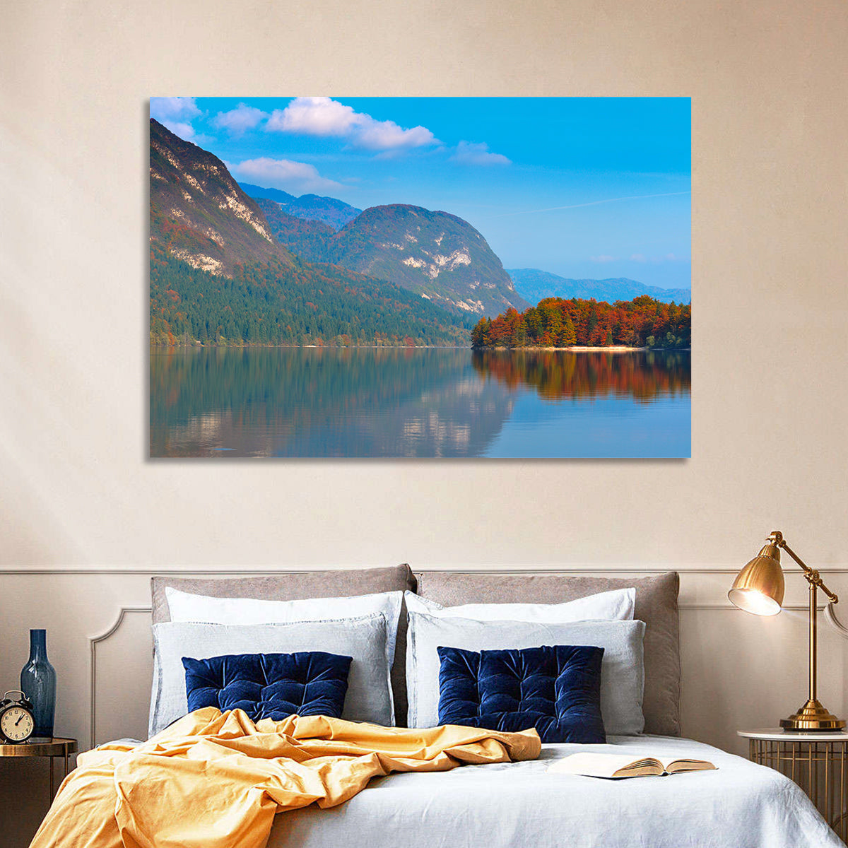 Lake Bohinj Autumn Reflection Wall Art