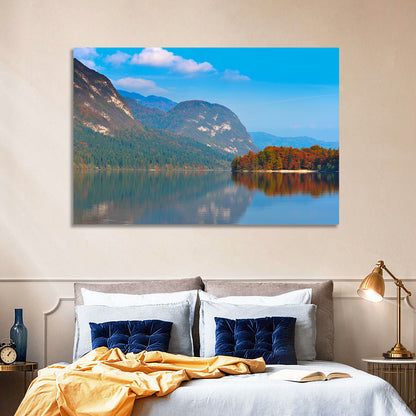 Lake Bohinj Autumn Reflection Wall Art