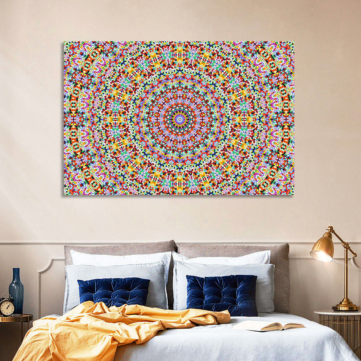 Beaded Kaleidoscope Mandala Wall Art
