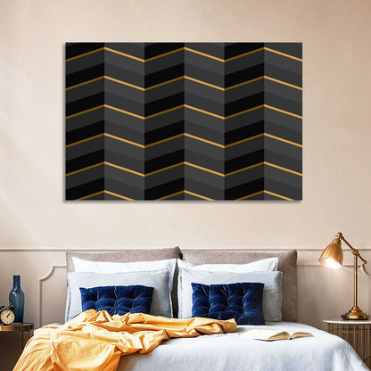 Black Stripes with Gold Accents Wall Art