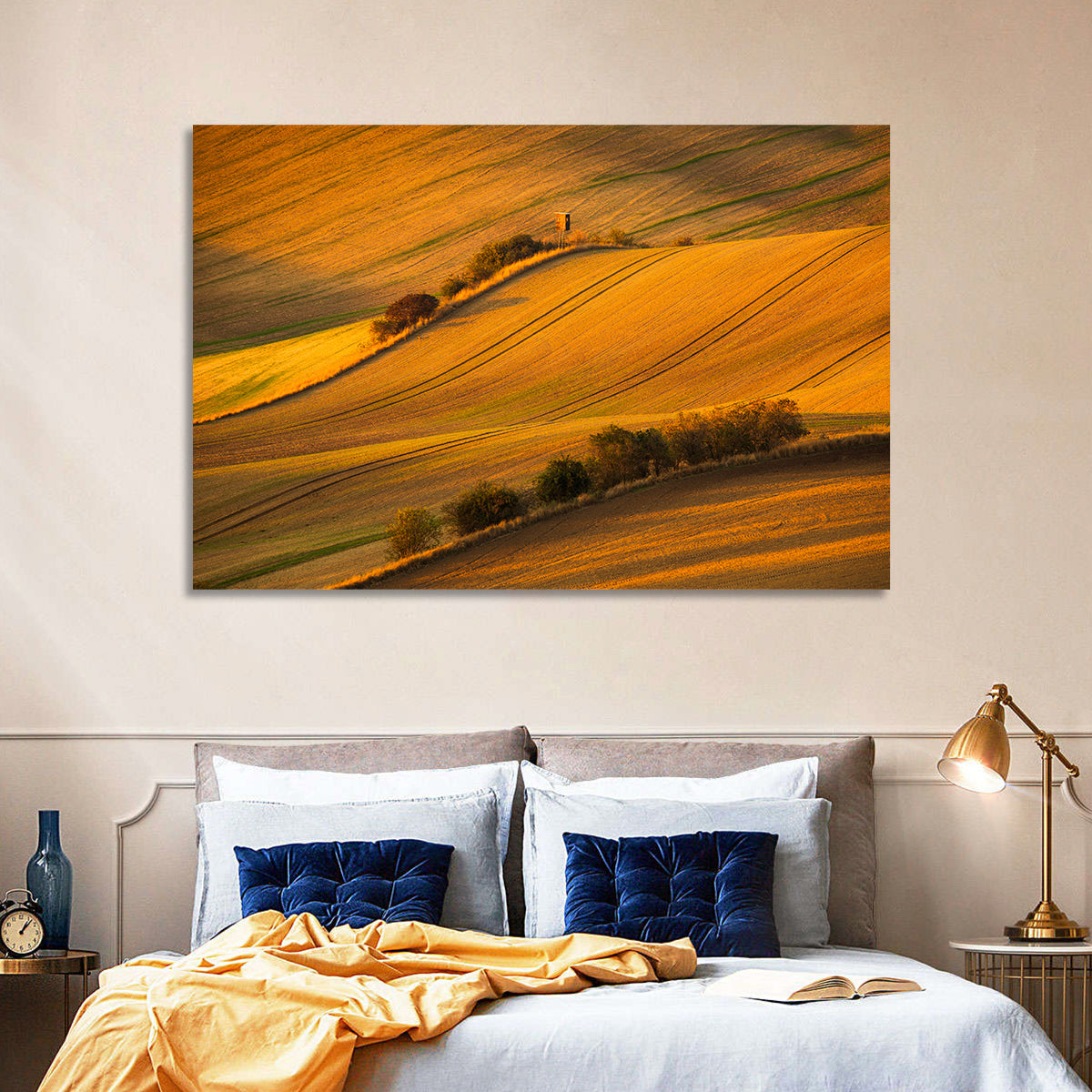 Golden Moravian Farm Tracks Wall Art