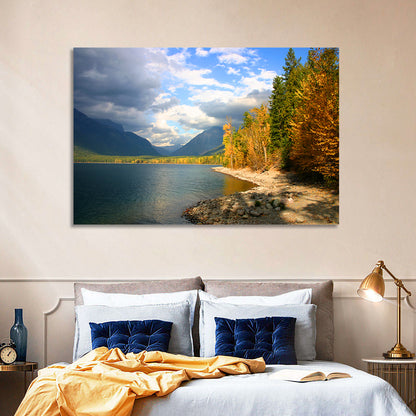 Lake Mcdonald Autumn Shoreline Wall Art