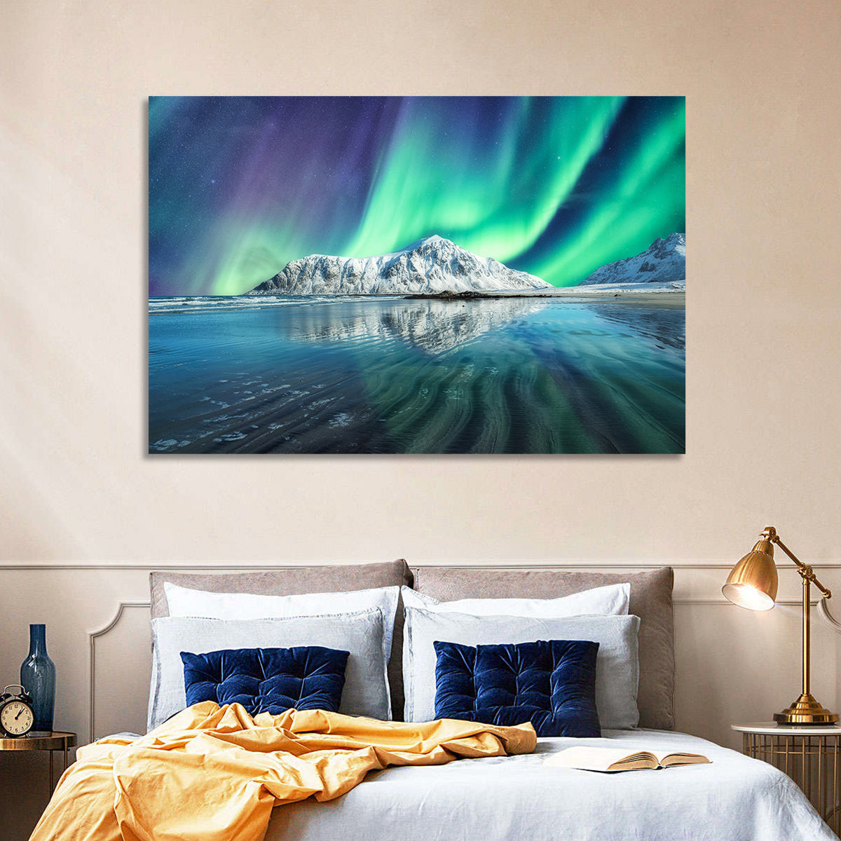 Aurora Over Skagsanden Beach Wall Art