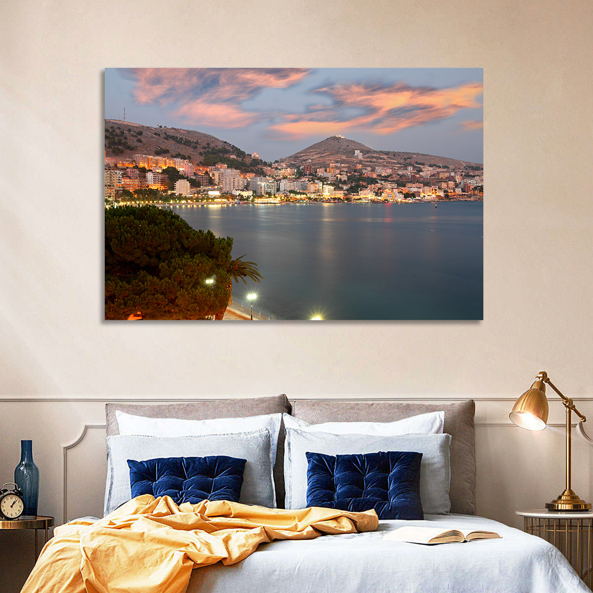 Sarandë Bay at Dusk Wall Art