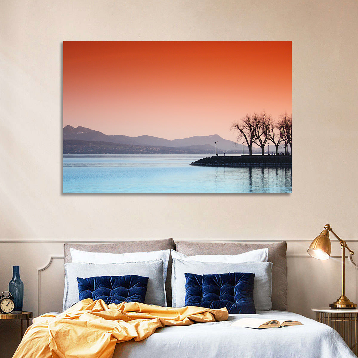 Lake Geneva Sunset Reflection Wall Art