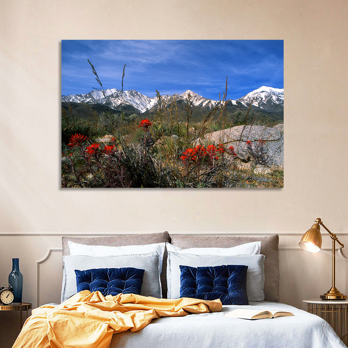 Sierra Nevada Wildflower Vista Wall Art in a room, landscape