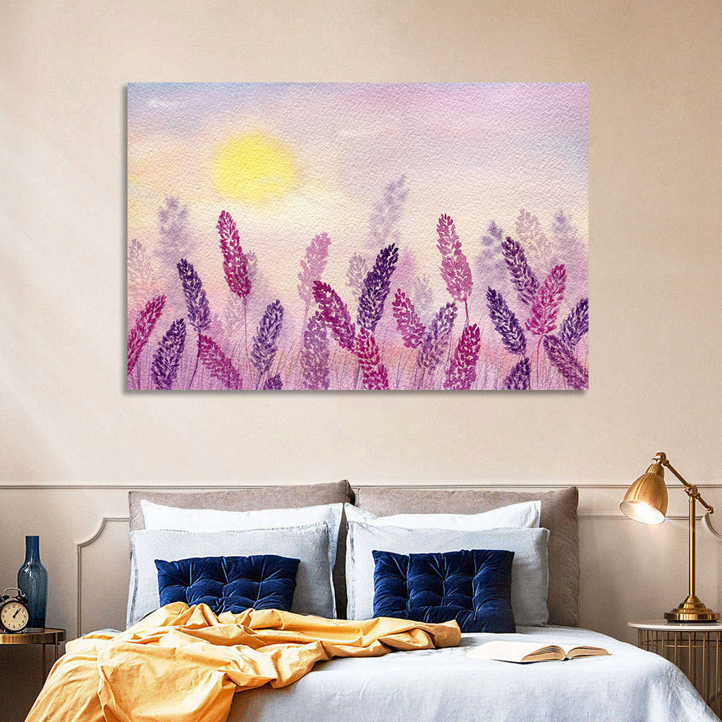 Sunlit Lavender Field Wall Art