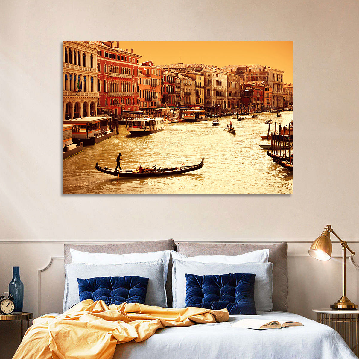 Grand Canal Gondola at Golden Hour Wall Art
