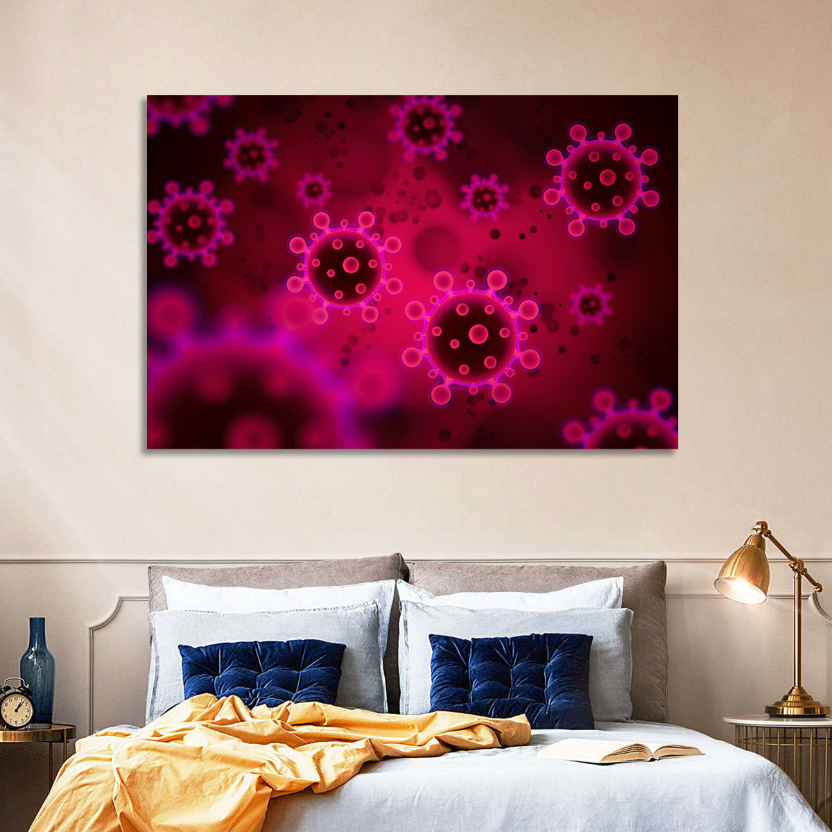 Microscopic Virus Particle Study Wall Art