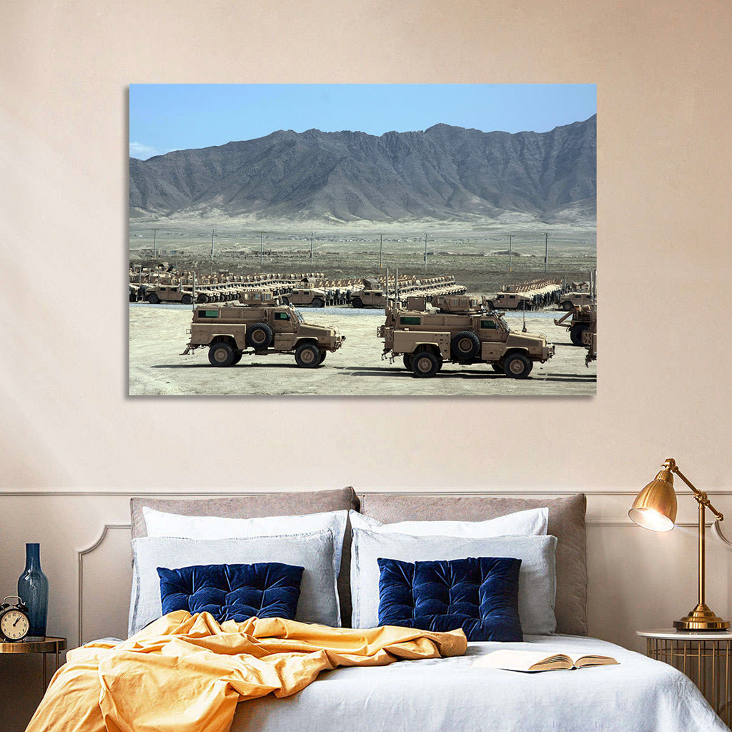 Mrap Vehicles in Desert Landscape Wall Art