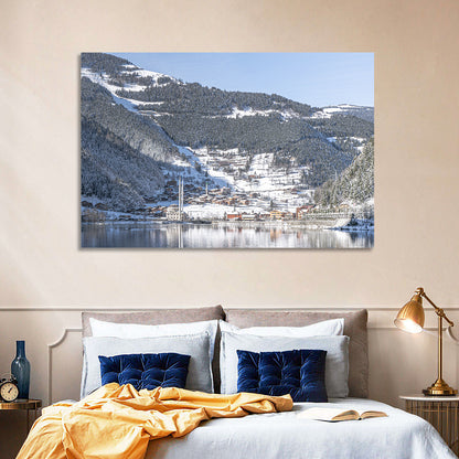 Uzungöl Winter Lake Reflection Wall Art