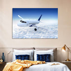 Commercial Jet Above Clouds Wall Art