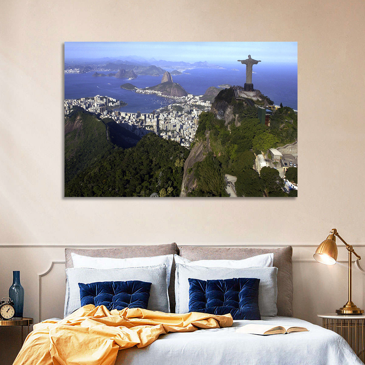 Christ the Redeemer Over Rio De Janeiro Wall Art in a room, landscape