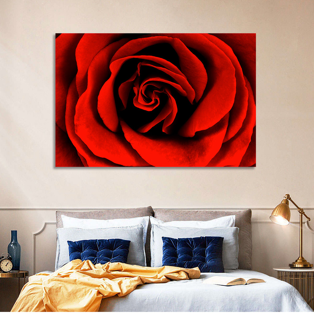 Velvety Red Rose Close-up Wall Art