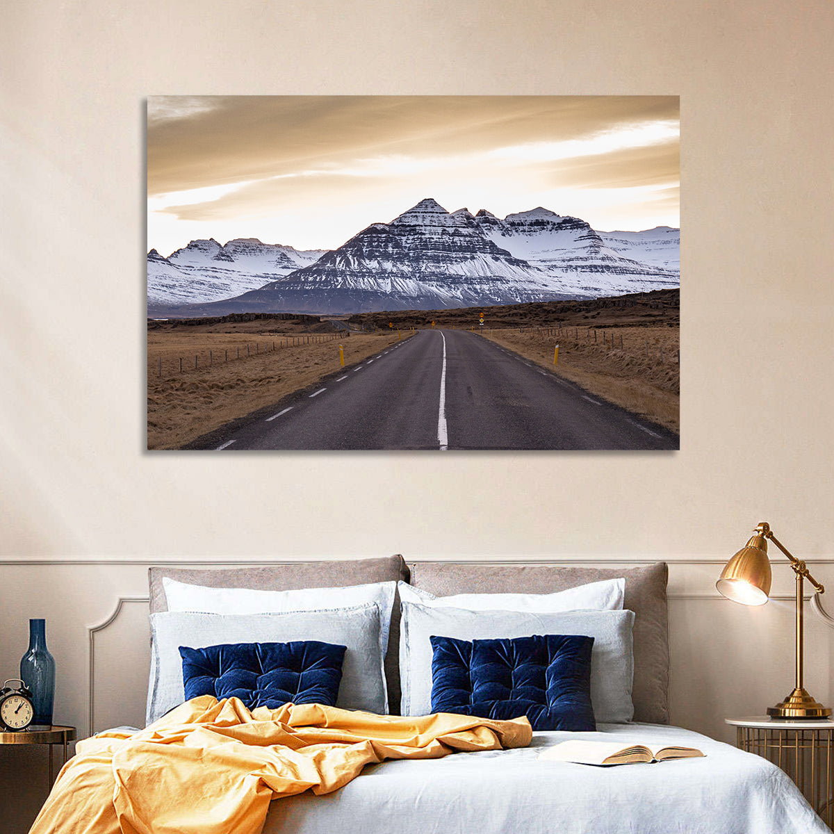 East Fjords Road at Dusk Wall Art in a room, landscape